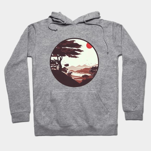 beautiful japanese landscape illustration Hoodie by Styloversize